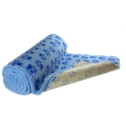 Vet Bedding ROLL Light Blue with Blue Paw Prints 30in x 7m (Non-slip Backing)*1