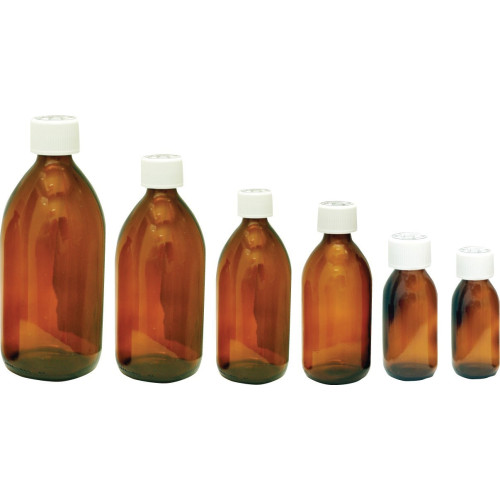 Capped Glass Medicine Bottle 100ml *36