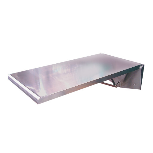 Fold Down Table - Stainless steel construction wall mounted includes mat and clips 91.5cm x 56cm