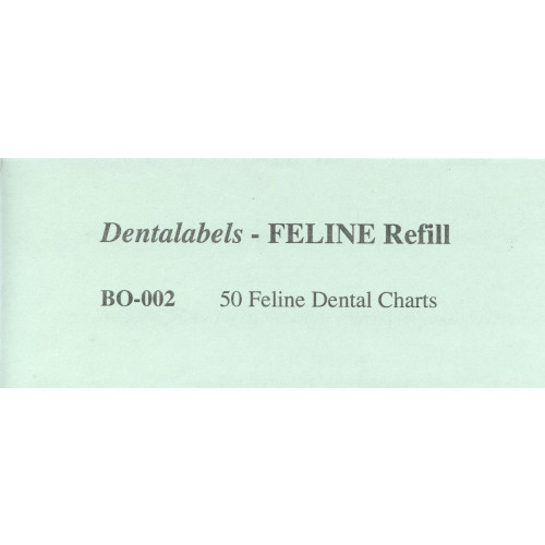 Big-O Dentalabels Dental Charts - Feline Refill