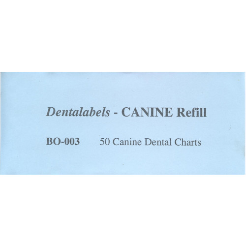 Big-O Dentalabels Dental Charts - Canine Refill