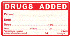 Infusion Concepts Drugs Added Labels Pack of 100