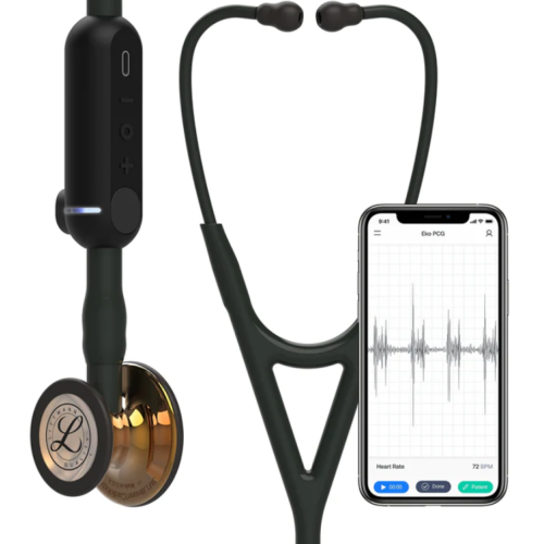 3M Littmann CORE Digital Stethoscope, High Polish Copper Chestpiece, Black Tube, Stem and Headset 69cm