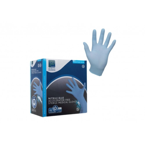 Premier Prestige Blue Nitrile Sterile Gloves Extra Large