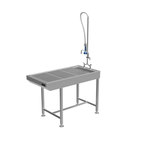 Slimline Tub Table - stainless steel - designed for dentistry with Knee space 130x65x91.5cm