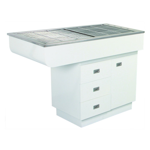 Vet Direct - Prep Tub Table Stainless with Storage Left Handed Overhang ...