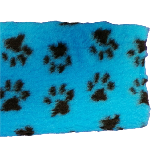 Vet Bedding Teal with Black Paw Prints 27" x 27" (Non-slip Backing)