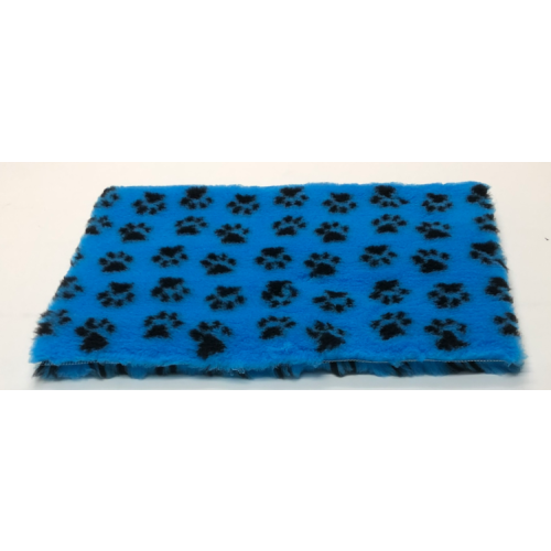 Vet Bedding Teal with Black Paw Prints 40" x 30" (Non-slip Backing)