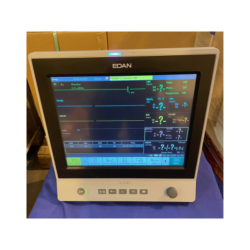 B GRADE - Edan X12 VET Monitor full-touch screen, 5-L ECG, G2 with standard CO2 accessories, battery, scavenging sytem & instructions