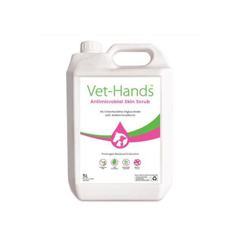 Vet-Hands 5L (High Quality 4% Chlorhexadine Gluconate Scrub with Natural Emollients)