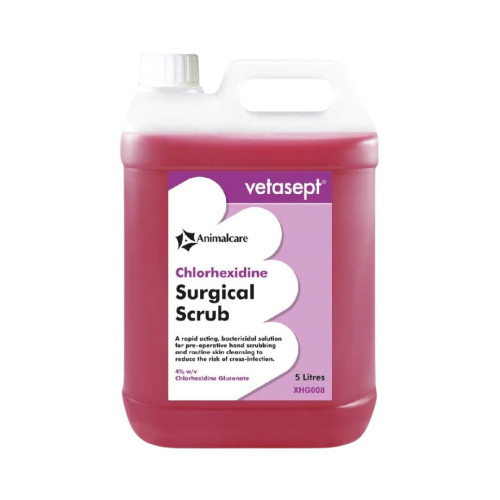 5L bottle of Vetasept chlorhexadine surgical scrub