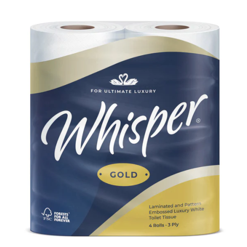 Whisper Gold Toilet Roll 3-Ply