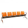 Neptune visitor seat bench modules with moulded seats and Anti-bacterial vinyl seat pads with chrome arms and legs. Available in 7 modern and vibrant colours. 5 Seat Orange/Black