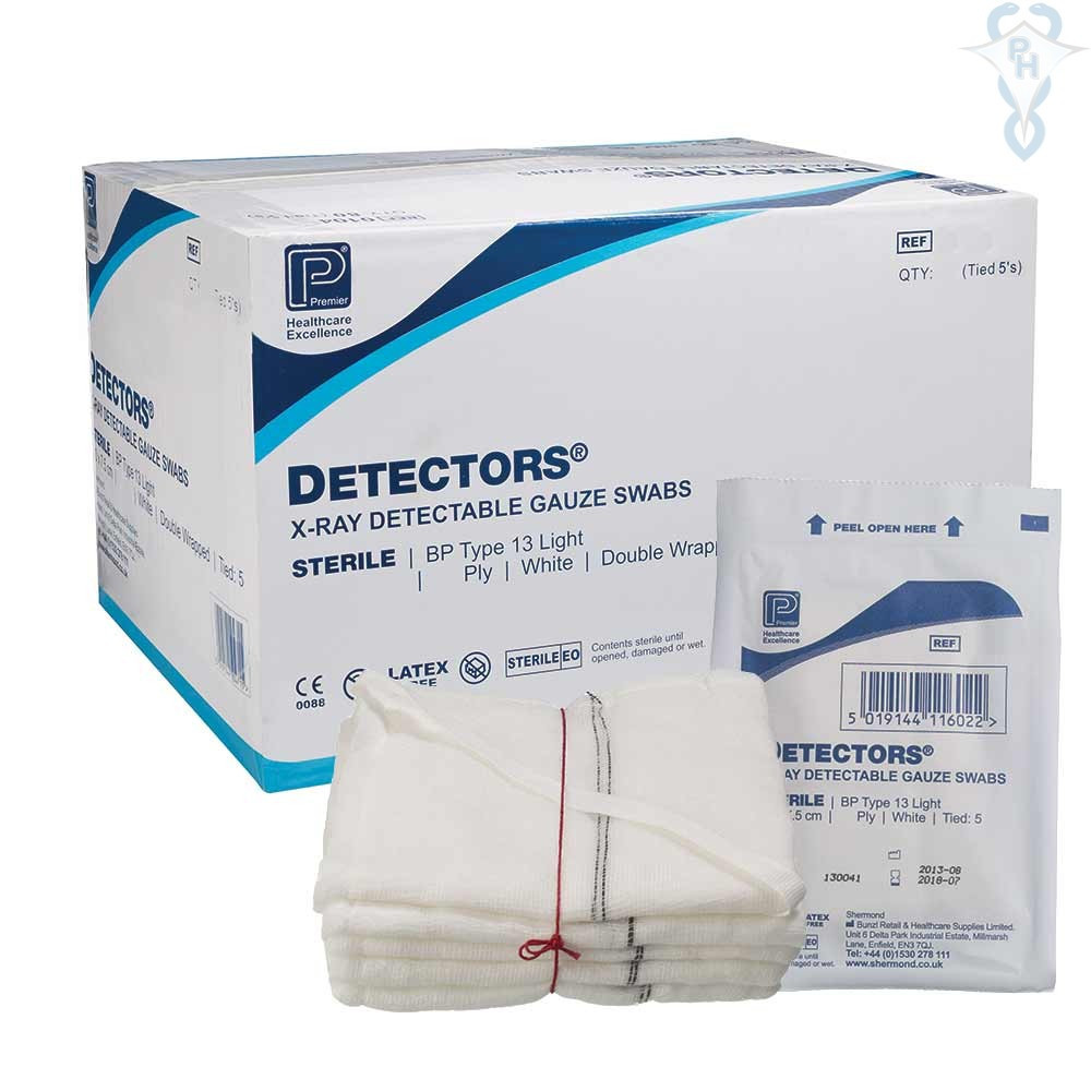 Vet Direct - Swabs Sterile XRay detectable 22.5x22.5cm/12ply 5/pack